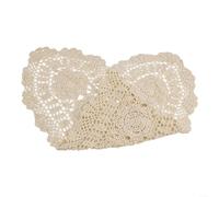 Advokingtap Mesa de encaje de ganchillo vintage para corredor, 30 x 80 cm, algodón, diseño floral ovalado hecho a mano, para mesa de comedor, cafetería, restaurante, boda o decoración del hogar (beige