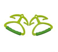 Advokingtap Paquete de 2 asas para bolsa de comestibles con agarre suave que soporta cargas pesadas de hasta 80 libras, material ABS y TPR para compras, hogar o patio, verde, 145 x 145 mm