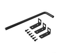 Advokingtap Perno de barra de caída de puerta con acabado negro y piezas fijas para puertas dobles seguras en jardín, patio y espacios al aire libre (12 pulgadas)