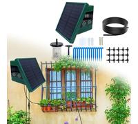 Advokingtap Sistema de riego solar Sistema de riego por goteo automático con energía solar, dispositivo de agua con temporizador de 10 m, manguera de jardín, kit de riego de plantas