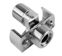 Advokingtap Tubo de cabezal de ducha de cobre cromado con punto de conexión en ángulo, montaje en pared, accesorio de baño plateado montado en la pared, rosca de 1/2 pulgada, adaptador de grifo de 3/4