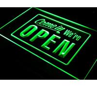 ADVPRO Cartel Luminoso i001-g We're Open Shop Cafe Bar Display Neon Light Sign