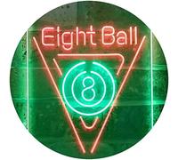 ADVPRO Eight Ball Billiards Pool Snooker Room Dual Color LED Enseigne Lumineuse Neon Sign Vert et Rouge 210 x 300mm st6s23-i3395-gr