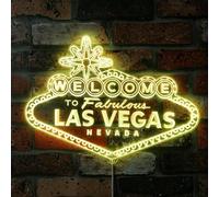 ADVPRO Welcome To Fabulous Las Vegas RGB Dynamic Glam - Letrero LED con forma de corte a borde, decoración 3D inteligente, señalización multicolor st06s86-fnd-i0304-c