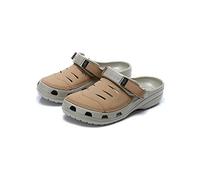 ADVSRGBB Sandalias tipo zuecos para hombre, zapatos de verano para uso diario, sandalias de piel de vaca, zapatos de playa ligeros, Caqui, 44 M EU