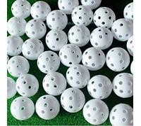 Adwikoso 50 pelotas de entrenamiento de golf de plástico de 42 mm para uso en interiores, patio trasero, equipo de práctica al aire libre con 2 pelotas de golf (blanco, 50 unidades)