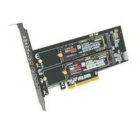 ADWITS Adaptador Dual NVMe SSD a PCIe 5.0/4.0/3.0 X8 o X16, tarjeta de expansión de memoria SSD de 2 unidades, compatible con arranque/RAID, requiere placa base para PC/servidor con bifurcación PCIe