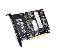 ADWITS Adaptador Quad NVMe SSD a PCIe 5.0/4.0/3.0 X16, tarjeta de expansión de memoria SSD de 4 unidades, compatible con arranque/RAID, requiere placa base para PC/servidor con bifurcación PCIe