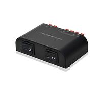 Adwits Caja selectora del conmutador de Altavoz de 2 Canales con Terminal Claps 150 W RMS por Canal, Negro