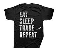 ADX33GVBNU Eat Sleep Trade Repeat Day Stock Trading Trader T Shirts Black M