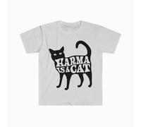 ADX33GVBNU Karma is a Cat T Shirt Me and Karma Vibe Like That T Shirt White S