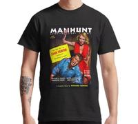 ADX33GVBNU Magazine Book Cover Art, MANHUNT Classic T-Shirt Black M
