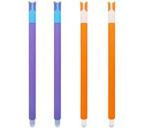 ADYEKSD Juego de 4 bolígrafos de gel borrables, Temas Dibujos animados, bola en el extremo para eliminar la tinta, Azul, Naranja, termosensible, punta de 0,7 mm de diámetro