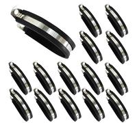 Adyoney 15 abrazaderas de cable tipo R de 50 mm, abrazadera de tubo de acero inoxidable 304, abrazadera de tubo duradera para tubo, líneas de alambre, mangueras, abrazadera de bucle aislada acolchada