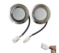 ADZJOY 2 uds 2,36-2.56in Agujero Armario luz Cocina Campana Extractora 1,5-2W luz LED 12V 24V 110V 220V con Conector SM EL YL Bombilla de Disco LED (Color : Warm White, Size : EL CONNECTOR_12V)