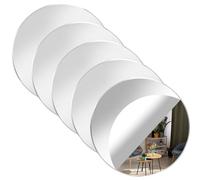 Aeaocvo Paquete de 5 Espejos Redondos acrílicos, centros de Mesa de Espejo sin Cristal de 4 Pulgadas para mesas, calcomanías de Espejo Autoadhesivas para decoración del hogar, Sala de Estar, baño
