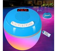 AearKing 3 en 1 Altavoz Piscina Bluetooth con Termómetro Digital, Altavoz Piscina Flotante con Luz RGB, Altavoz Piscina de Impermeable IP68, TWS, Estéreo Envolvente Altavoz Bluetooth Potente Exterior