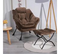 AeasyG Sillón reclinable con ottomano, sillón Lounge con Toque Moderno, sillón Acolchado para Tiempo Libre y rincón de Lectura, con reposabrazos y Bolsillos Laterales