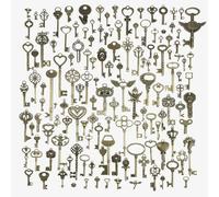 AebDerp 130 piezas vintage de bronce llave decoración antiguos encantos manualidades accesorios para DIY colgantes, fabricación de joyas, regalos, steampunk y decoración de Navidad