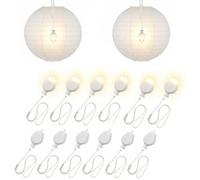 AebeChun 12 luces LED para globos, cálidas, con cuerda, batería, se pueden reemplazar para bodas, Halloween, Navidad, fiestas, farolillos y globos