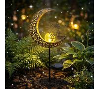 AebeChun Luces Solares para Jardín,Luces Decoracion de Metal de Luna,Luces Solares Adornos de Jardín,Impermeable Luces Decorativas al Aire Libre Para El Jardín, Camino,Césped,Patio,Balcón