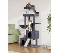 Aechonow Árbol para gatos de 61 pulgadas de alto con 2 condominios para gatos adultos grandes, torre de juego para gatos de varios niveles con poste de almohadilla para rascar para gatitos activos en