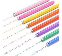 AECHY Bolígrafos Curvos de Colores tomar notas, Marcadores de Punta Doble con 8 Formas de Curva Diferentes & 8 Líneas Finas de Colores, Juego de Rotuladores Resaltadores Curvos para Niños