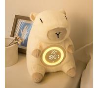 Aedcbaide Reloj Despertador para Niños, Lámpara de Luz Nocturna, Lindo Juguete de Peluche, Reloj Despertador para Entrenamiento del Sueño con Soporte para Teléfono, Luz de Despertar Recargable