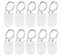 AEDIKO 10pcs CR2032 Soporte de batería 1x 3V Moneda Celda Batería Socket Holder Caja con cable Cable Cable Interruptor ON-OFF (Blanco)