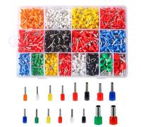 AEDIKO 2120 conectores de crimpado de terminales de alambre, 16 tipos de conectores de virola de pin, surtido de terminales de cobre aislados, conectores de crimpado de cobre AWG 22-7, kit de