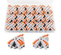 AEDIKO 30 conectores de cable de palanca de 3 vías, conectores de cable de grifo en T, divisor de cable rápido, kit de conectores a presión, tuerca de palanca en forma de T, conectores eléctricos