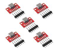 AEDIKO 5pcs USB Type C Breakout Board Serial Breakout Socket 16P 2.54mm PCB Converter Board
