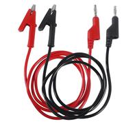 AEDIKO Cable de prueba de multímetro de 4 mm, conector banana a clip de cocodrilo, cable de prueba de cable de cocodrilo, cable de prueba para multímetro digital, prueba eléctrica roja y negra