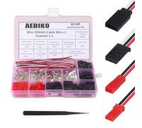 AEDIKO JST - Juego de 40 conectores servo macho y hembra, kit de cable de crimpado compatible con JST SYP Futaba para Hitec Spektrum RC