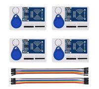 AEDIKO Kit de 4 unidades de RFID RC522 RF IC módulo de sensor de tarjeta MFRC-522 RFID módulo lector con llavero + tarjeta blanca S50 + cables de puente