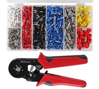 AEDIKO Kit de herramientas de crimpado de virola AWG23-7, alicates autoajustables con 1200 terminales de alambre, conectores de crimpado de extremo de alambre, terminales de virolas