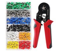 AEDIKO Kit de herramientas de crimpado de virola AWG23-7, alicates autoajustables con 800 terminales de alambre, conectores de crimpado, terminales de extremo de alambre