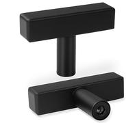 AEEKEL Paquete de 30 pomos cuadrados para gabinete, pomos de cajón negro mate de 2 pulgadas de longitud, pomos de cocina de un solo agujero para tiradores de gabinete, manijas de gabinete de acero