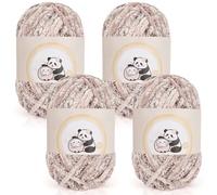 Aeelike 400 g de hilo de chenilla para ganchillo, felpilla suave y mullida, lana de chenilla de terciopelo mullida para tejer, lana de felpa cálida para gorras, bufandas, mantas, color rosa pantera