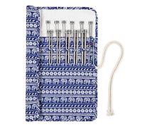 Aeelike Juego de agujas de tejer de 35 cm con estuche, agujas largas de una sola punta, rectas, 22 agujas de metal ligeras para tejer y soporte de puntada, agujas de tejer de 14 pulgadas para