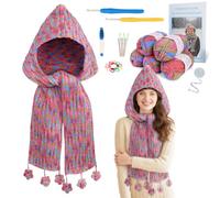 Aeelike Kit de ganchillo para principiantes y adultos para aprender a hacer sombrero con hilos suaves, ganchos de ganchillo tamaño E/4G/6 instrucciones detalladas, kits de inicio de ganchillo fácil