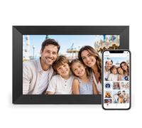 AEEZO Marco Digital de 32 GB, Marco Fotos de Digital con WiFi de 10,1″, Marco Digital con Rotación Automática, Fácil y Rápido Intercambio Remoto de Fotos y Vídeos a Través de AiMOR (Negro a Rayas)