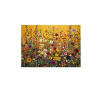 AEFOUU Cuadro abstracto floral sobre lienzo, obra de Gustav Klimt, con flores silvestres coloridas Póster para sala de estar (80x120cm/Marco interno)