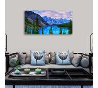 AEFOUU Cuadro decorativo de lienzo del Parque Nacional Banff para sala de estar, decoración de pared, paisaje natural, impresión artística en lienzo, oficina y hogar (80x160cm/marco interno)