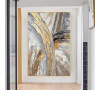 AEFOUU Cuadro decorativo de pared en lienzo, impresión artística moderna al óleo, arte abstracto con lámina dorada, póster mural en lienzo (20x30cm/marco interno)