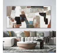 AEFOUU Cuadros decorativos abstractos modernos para pared, obras de arte geométricas minimalistas para paredes, láminas texturizadas para sala de estar (20x40cm/sin marco)