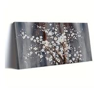 AEFOUU Cuadros decorativos de hojas para pared, con estampado en gris dorado, modernos lienzos decorativos para el hogar (80x160cm/sin marco)