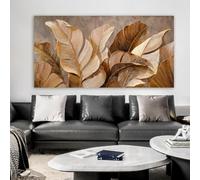 AEFOUU Cuadros decorativos para sala de estar, pinturas botánicas, obras de arte para decoración de paredes, decoración moderna en color marrón (20x40cm/marco interno)