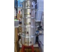 AEG A3SS Menaje set 2 cazos (16 cm y 20 cm) y 1 sartén (24 cm), acero inoxidable