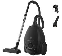 AEG Aspirador con Bolsa VX83-2EBR VX8.3, Silencioso 64 dB, AllFloor Auto Boquilla para Todo Tipos De Suelos, HEPA Filtro Lavable, 12 m Radio de Acción, 3,5 L Capacidad, 750 W, Negro